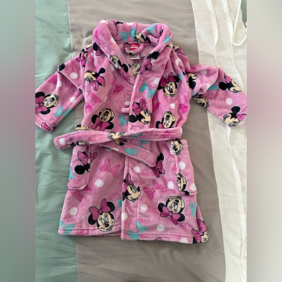 Disney Minnie Mouse Pink Kids Robe - Picture 1 of 3